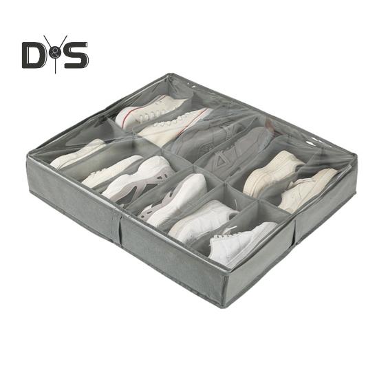 Регулируемый органайзер для обуви, экономящий место, контейнер для обуви большой емкости, складная конструкция, контейнер для хранения обуви с застежками-молниями