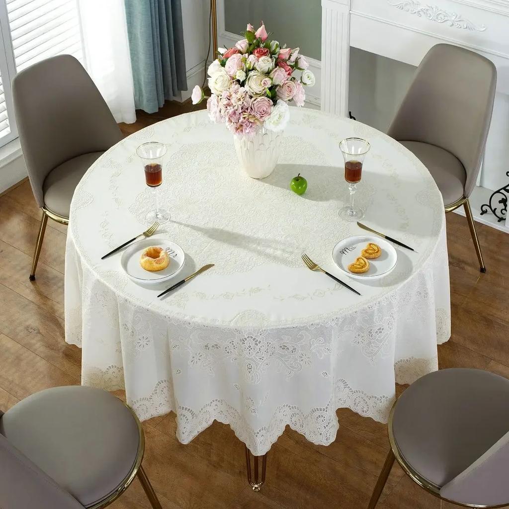 Многоразмерная настольная ткань для горячего тиснения из ПВХ, водонепроницаемая, маслостойкая, не стираемая, круглый коврик для стола, утолщенная бытовая ткань для обеденного стола