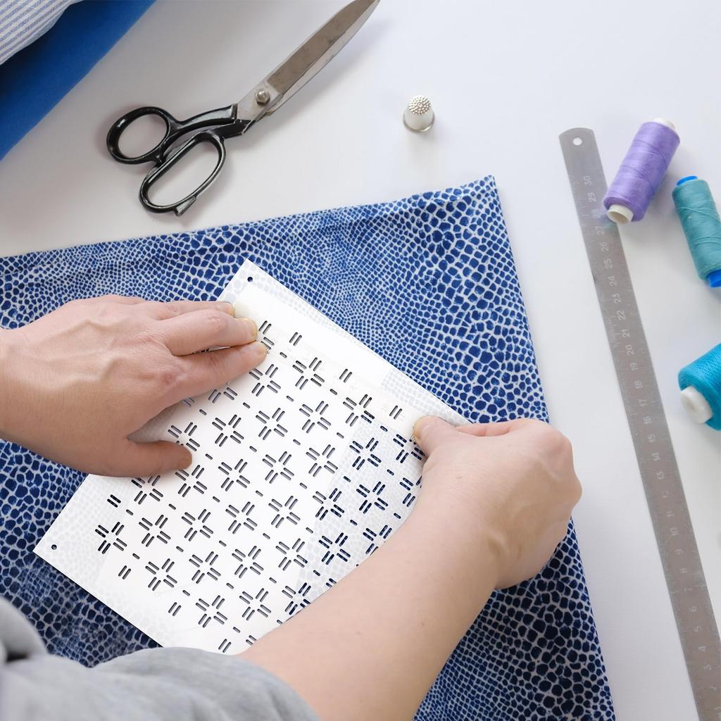 Набор трафаретов для сашико Yousoontic (8 шт., 4,7 × 4,7 дюйма, толщина 2,5 мм, многоразовый пластик)