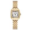 Elegant Women's Gold Square Watch with Silver Stainless Steel Band - Perfect Gift for Students