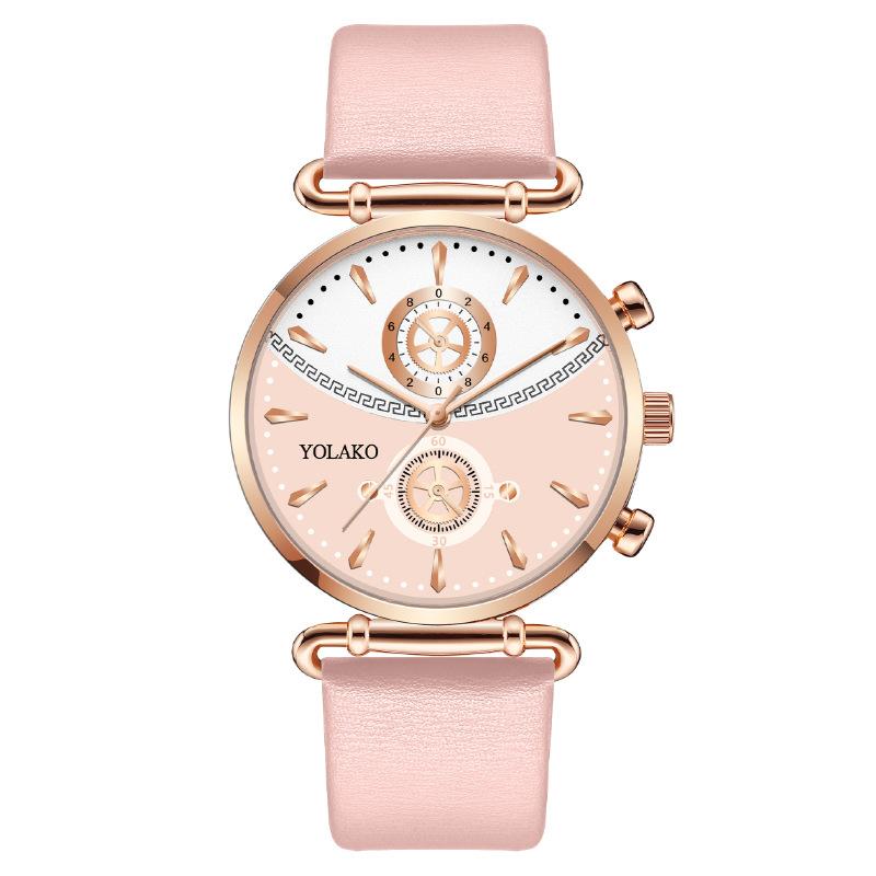 Модные женские часы с двумя глазами, женские часы с ремешком, кварцевые часы