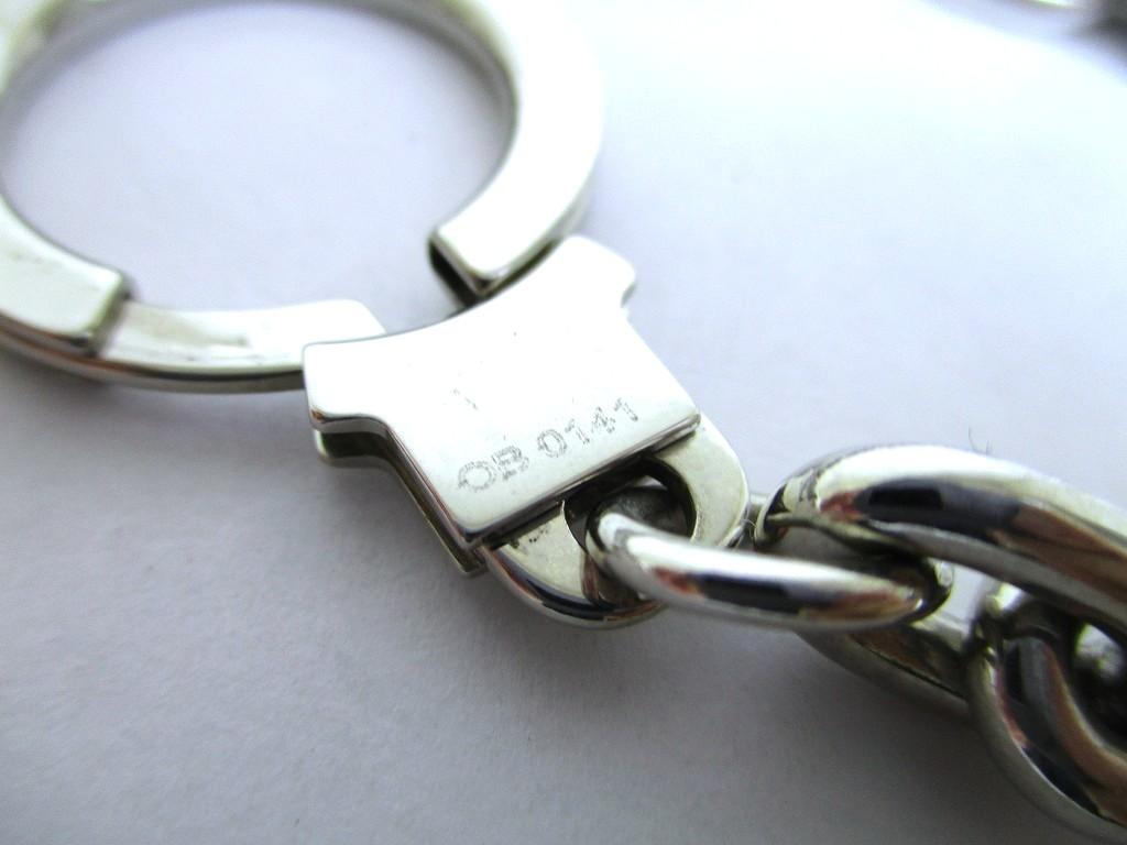 Оригинальная металлическая цепочка для кошелька LOUIS VUITTON серебристого цвета Chaine Anneau Cle #a996  Восстановлена продавцом