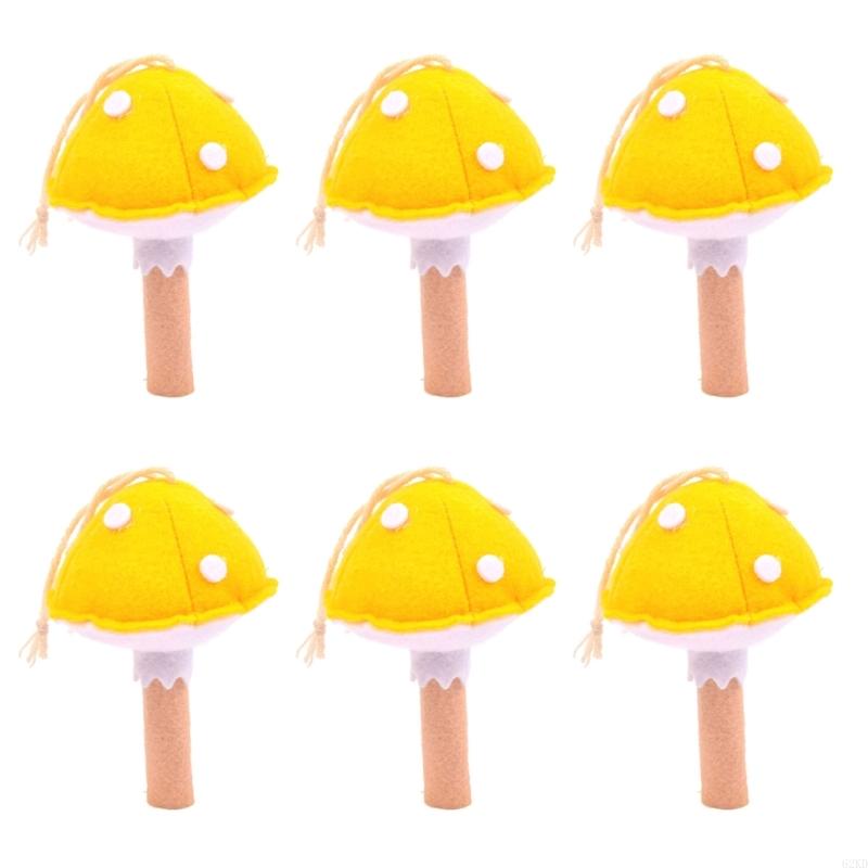 62KD Needle Felted Mushroom for Unique Bag Charm and Keychains 6Pack