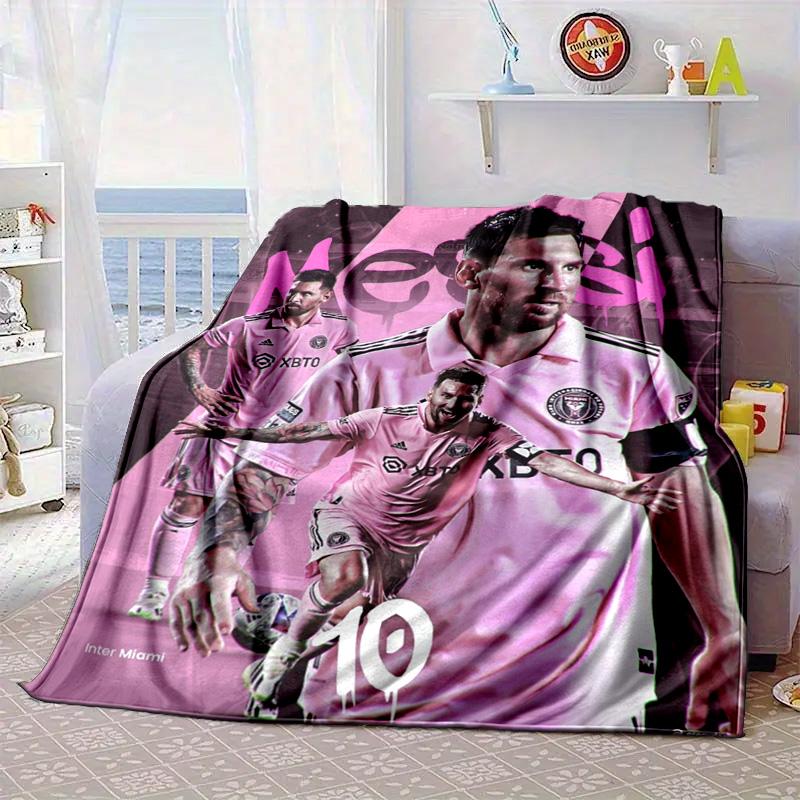 Messi's Pink  Portable Blanket/Soft Blanket Bedding Blanket Suitable for Travel Camping Living Rooms Offices Sofas Fan Gifts