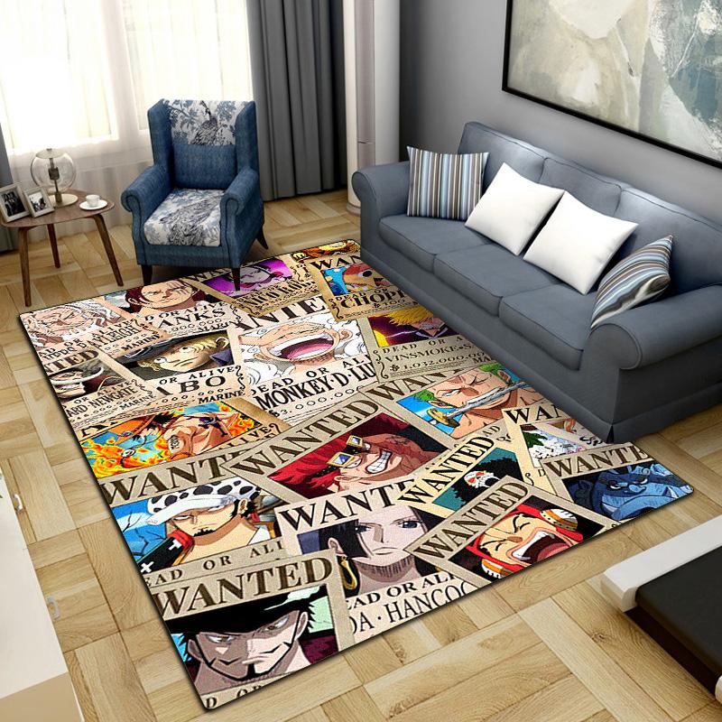 One Piece Anime Washable Non-Slip Rug Carpet Larget Floor Mat Bedroom Home Decor LXR151