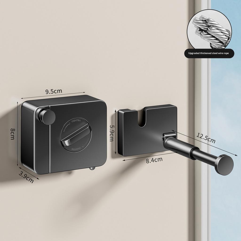 304 Stainless Steel Retractable Laundry Line 4.2m Adjustable Heavy Duty Rope Hanger with Hanger Rack for Clothes Blankets