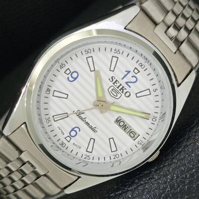 ВИНТАЖНЫЕ МУЖСКИЕ АВТОМАТИЧЕСКИЕ ЧАСЫ SEIKO 5 ЯПОНИЯ a500179-2 С БЕЛЫМ ЦИФЕРБЛАТОМ, ПОСЛЕ РЕСТАВРАЦИИ