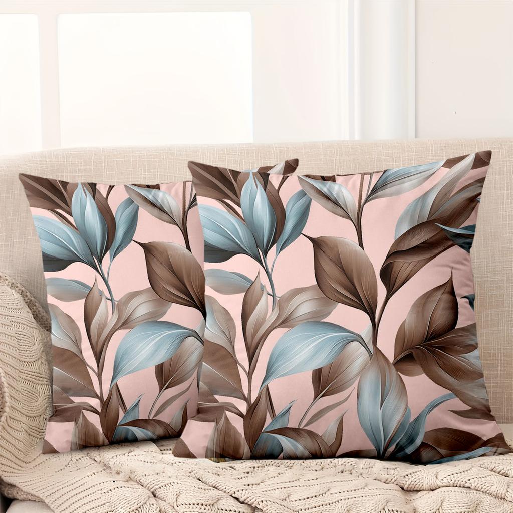 1 Pieces Vintage Tropical Leaves Print Throw Pillow Covers Pattern Cushion Cover Suitable For Sofa Bedroom Car Pillow Cover