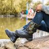 Autumn and Winter Thickened Large Size Men's Waterproof Outdoor Snow Boots Mid-calf Liner Padded Cotton Fishing Boots
