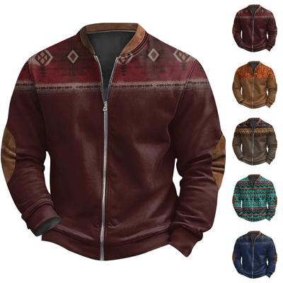 Мужская повседневная толстовка в стиле ретро с градиентным принтом