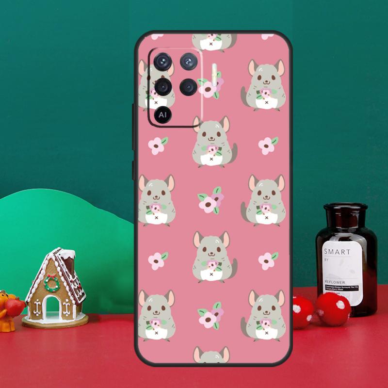 Милый Мультяшный Чехол с Шиншиллой Для Oppo A15 A6 A5 Pro A17 A57 A54 A74 A94 A16 A76 A96 A40 A60 A80 A18 A38 A58 A78 A98
