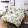 Cactus Duvet Cover Set King Queen Size Tropical Botanical Garden Print Green Plant For Girls Boys Teen Polyester Bedding Set