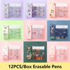 12 шт./коробка 0,5 мм ручка с синими чернилами, гелевая ручка, быстросохнущая стираемая ручка, мультяшная шариковая ручка, канцелярские товары