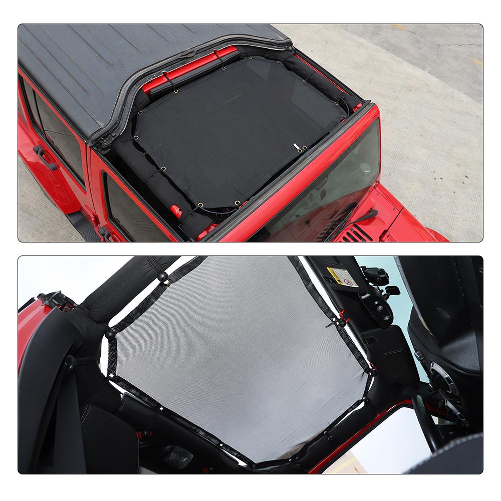 Верхняя крышка сетчатого солнцезащитного козырька обеспечивает защиту от ультрафиолета для Jeep Wrangler JK JKU 2007-2017, черный