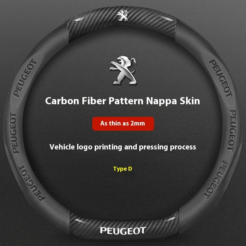 For Peugeot 107 108 206 207 208 301 307 308 406 407 408 508 607 106 3008 4008 5008 GT RCZ Car Fiber Leather Steering Wheel Cover