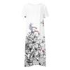 Women's Summer Casual Fashion Floral Print Short Sleeve Round Neck Pocket Dress