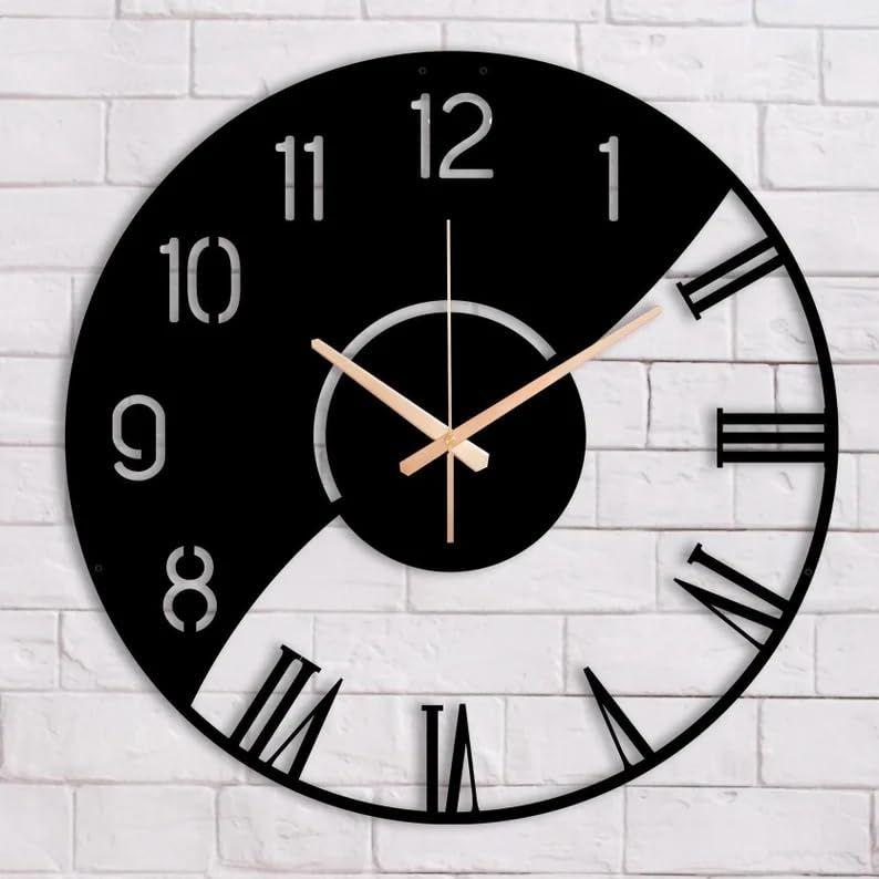 Stylish Metal Analog Wall Clock for Living Room, Office, Kitchen, Home and Hall | Antique Fancy Big Size Modern Wall Watch for Home Decor (60CM)