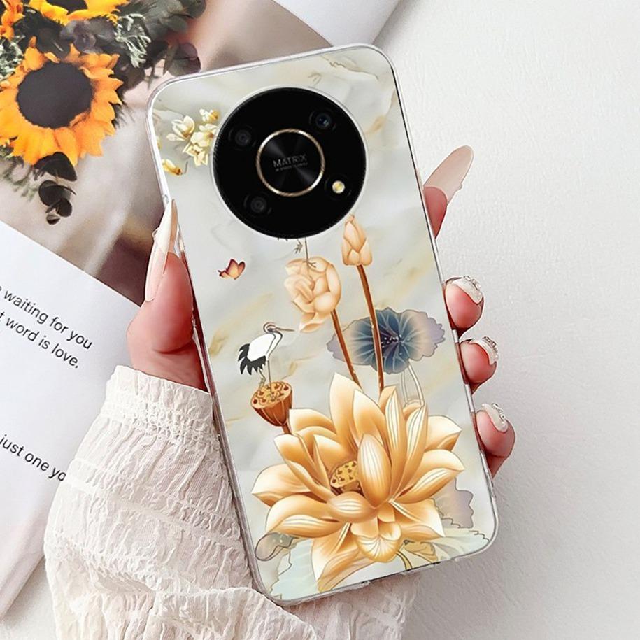 Silicone Case For Honor Magic 4 5 6 Lite Cover Popular Flower Butterfly Soft Slim TPU Back Cover For Honor Magic6 Lite Protector