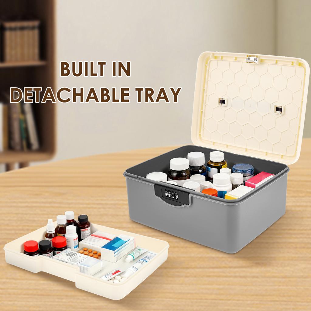 Цифровой кодовый замок Сейф Запираемый ящик для лекарств Паспорт Телефон Офисные документы Наличные Ювелирные изделия Безопасность конфиденциальности Чемодан