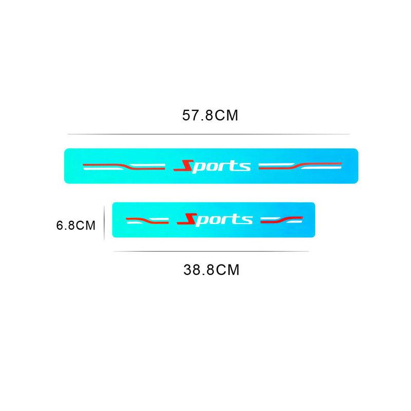 4pcs Car Door Edge Protection Stickers Car Door Sill Reflective Decorative Strips Car Door Sill Anti Kick Strip Auto Accessories
