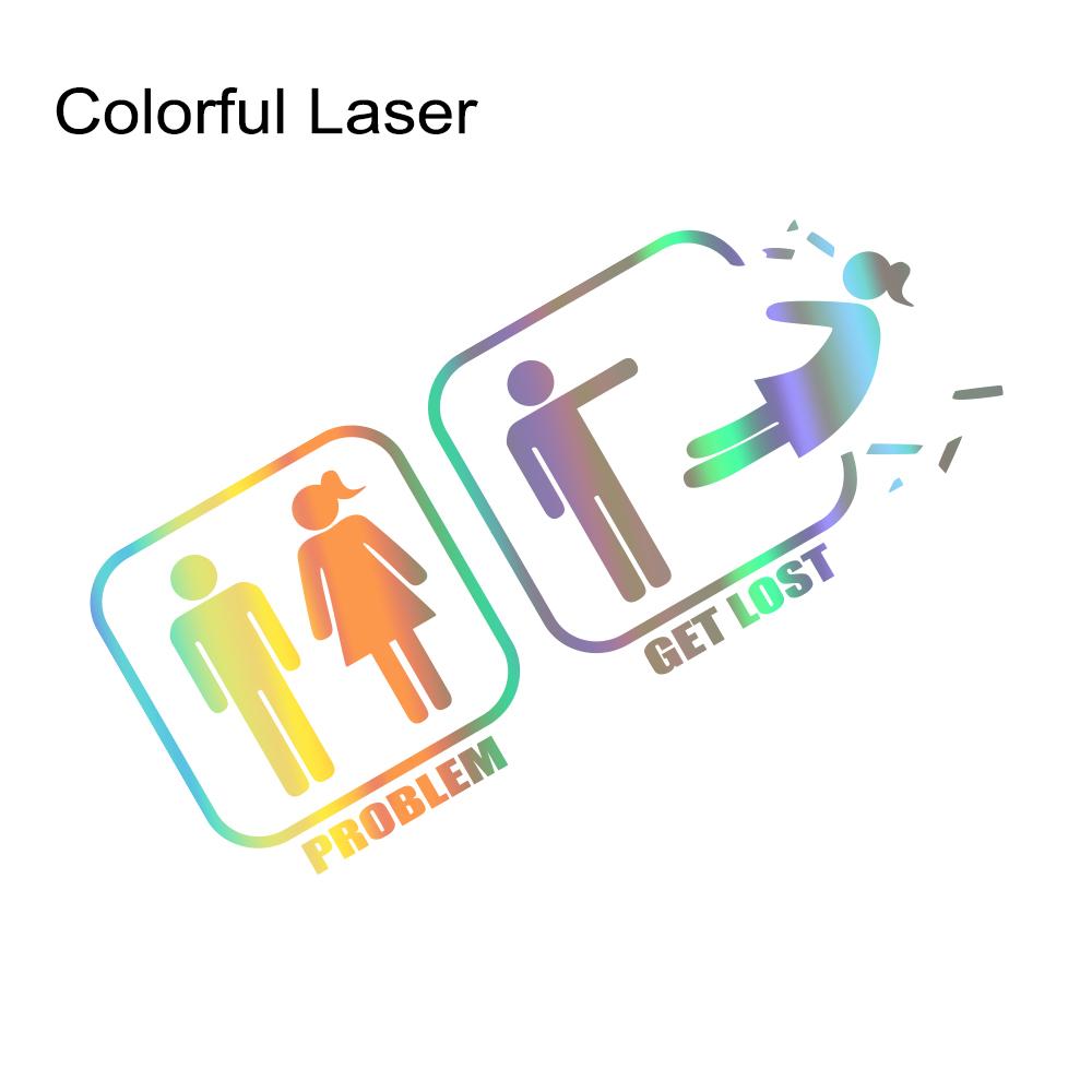 Car Stickers Man Woman Relationship Problem Get Lost Funny Vinyl Decal For Auto SUV Truck Window Bumper Waterproof Accessories