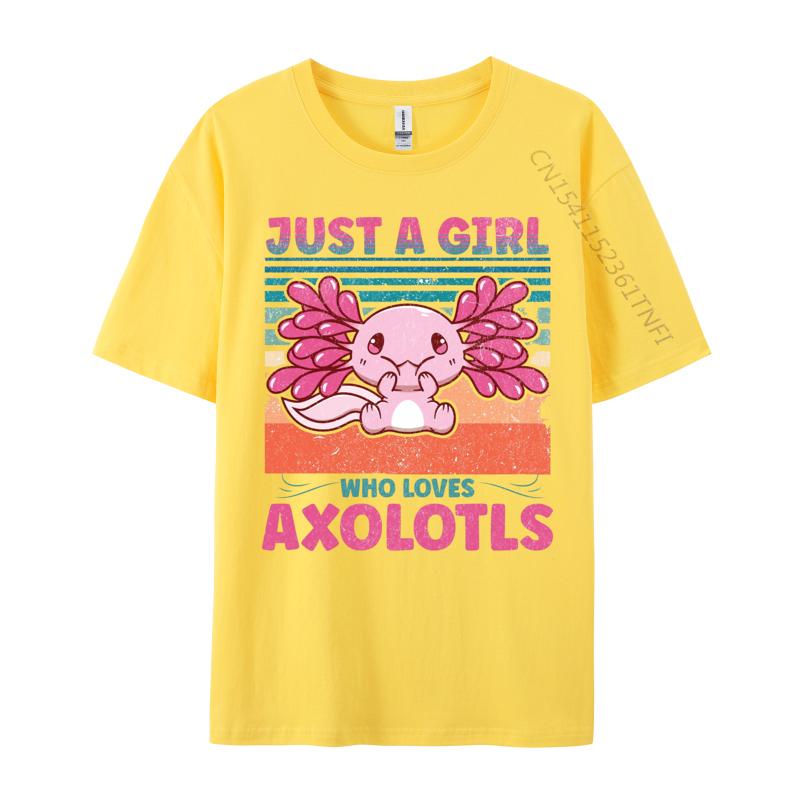 Loves Axolotls Tshirt Plain Autumn Cotton Male Tops Tees TShirt Kawaii Axolotls Tshirts Anime T Shirts