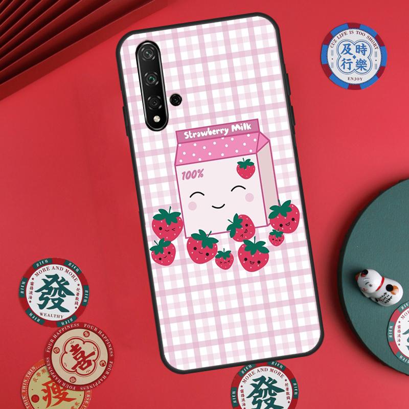 Милая коробка с клубничным молоком для Huawei Nova 5T 10 9 SE 7i 8i 11i 12i Y73 Y90 Y70 Y72 Y61 Y91 P60 Pro P30 P40 Lite Чехол