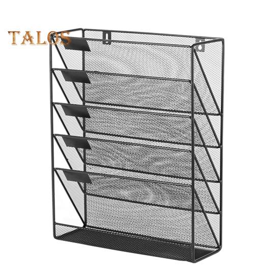 A4 Wall-mounted File Box with 6 Layers 5 Pockets Bottom Slot File Box Organizer High Capacity Storage File Sorter