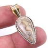 Natural Crazy Lace Agate Gemstone 925 Solid Silver Two Tone Pendant 1.50'' z6R77