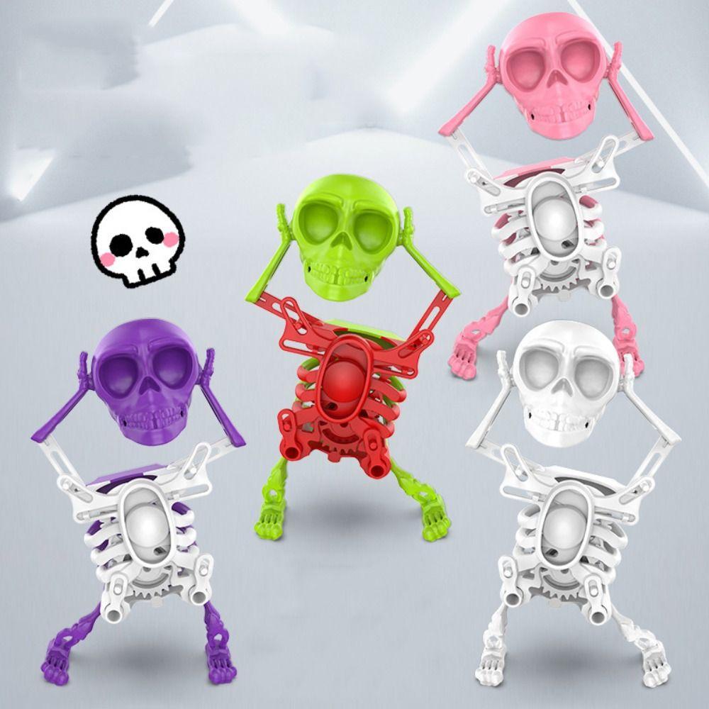 Simulation Wind-up Dancing Skeleton Toy Plastic Spring Clockwork Toy  Desktop Ornament