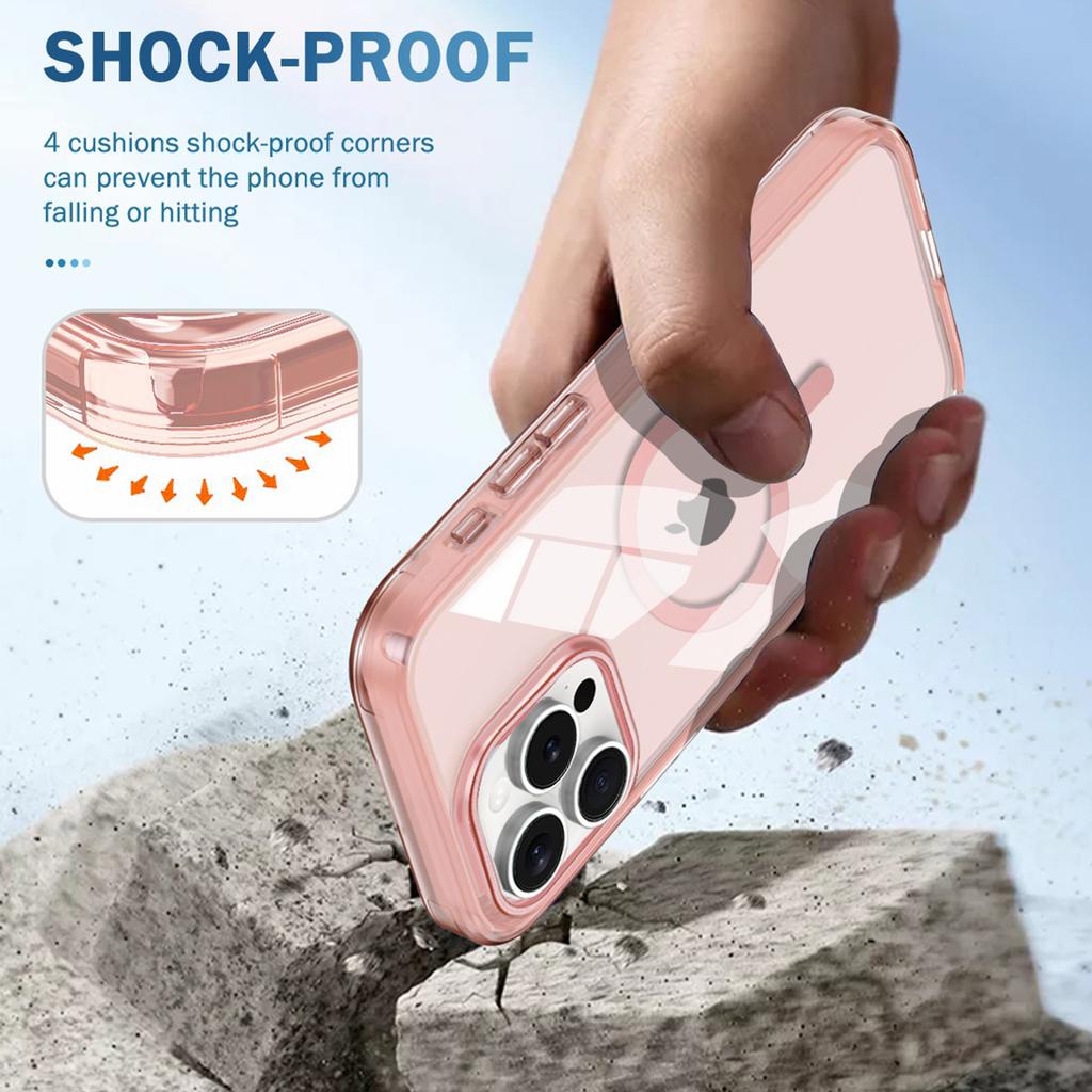 For iPhone 15 Pro Max Case Compatible with MagSafe PET Screen Film PC+TPU Cover