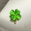 Брошь в виде клевера, украшение для воротника официальной одежды, брошь с растением, ювелирные изделия для одежды, гладкая реалистичная форма листа, антикоррозийная легкая булавка для одежды