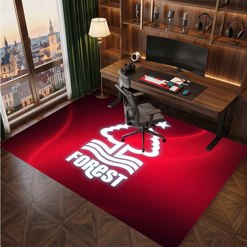 Nottingham Forest Football Print Crystal Velvet Rug, Comfortable Water Absorbent Non Slip Indoor Floor Carpet