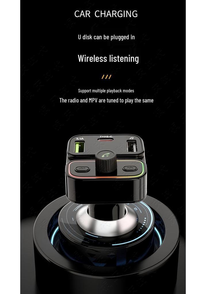 Universal Fast-Charging Car Bluetooth MP3 Player & USB Charger