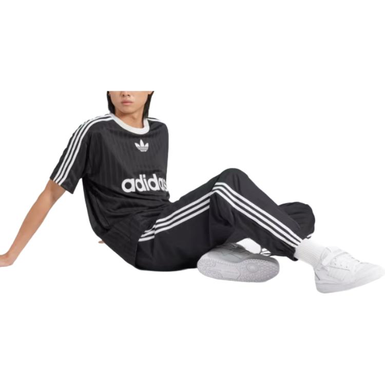 adidas Оригинальная ретро-футболка с коротким рукавом в полоску Черная IU2341
