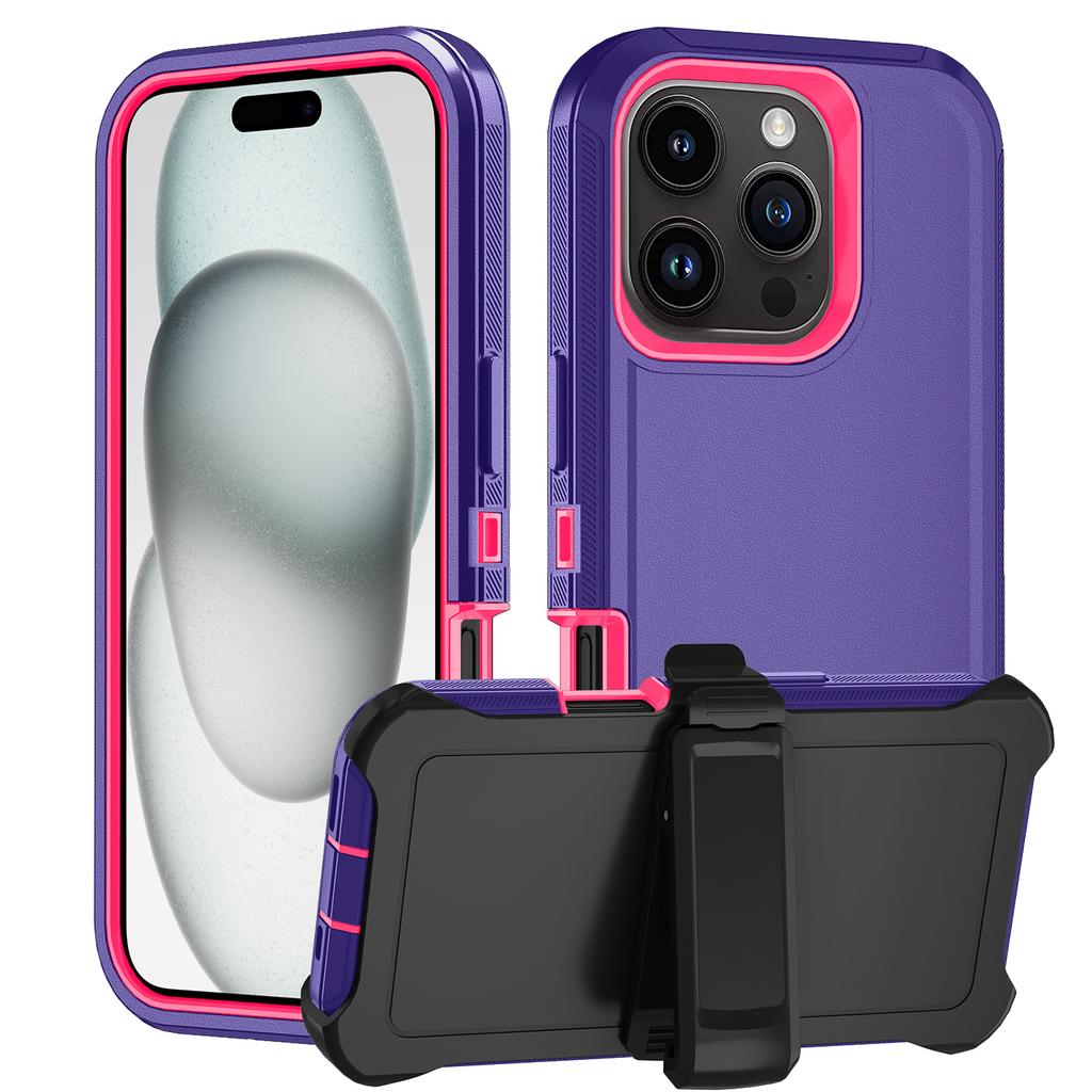 Для iPhone 16 Pro Оптовые чехлы для телефонов Съемная оболочка для телефона из ПК+ТПУ с подставкой