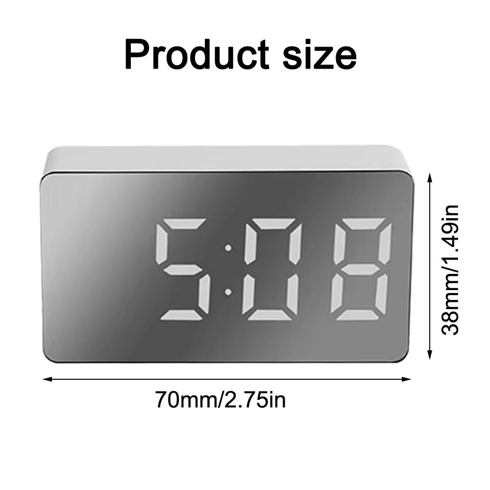 1 шт. Белый светодиодный зеркальный настольный часы с функцией повтора сигнала, ночник, настольный USB-будильник, домашний декор