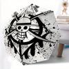 Автоматический складной зонт с пиратской эмблемой One Piece, с автооткрытием/закрытием, прочный ветрозащитный дорожный зонт для приключений на природе a0826059