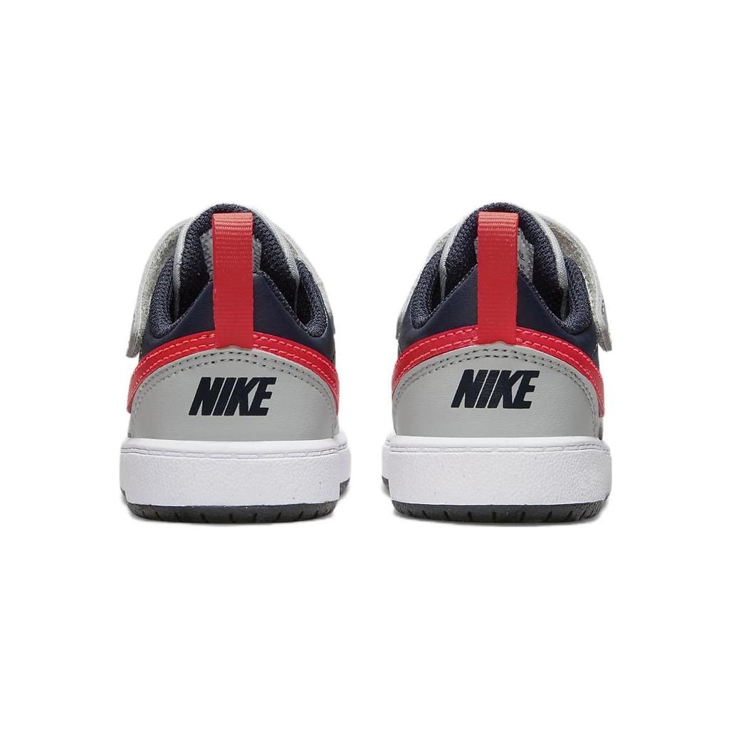 Nike Court Borough Low Recraft TD Light Smoke Grey Bright Crimson Baby Sneakers Dark-Obsidian White DV5458-003