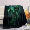 Green Dragons  Print Flannel Blanket, High quality Comfortable for All Seasons, Home Decor, Warmth and Comfort