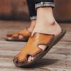 38-48 Летние мужские большие сандалии-шлепанцы баотоу ручной работы, уличные сандалии, модные повседневные шлепанцы