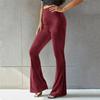New Stylish Pants for Women High Waist Slim Fit Vintage Fashion Flare Pants Elastic  Trousers