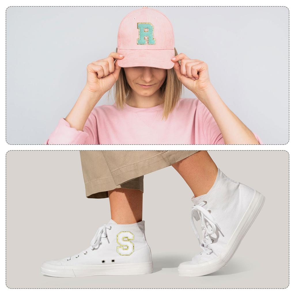 4pcs Chenille Letter Patches Iron on Letter Patches Embroidery Patch Iron on Sew on Jacket Embroidered Letter Patches Orange