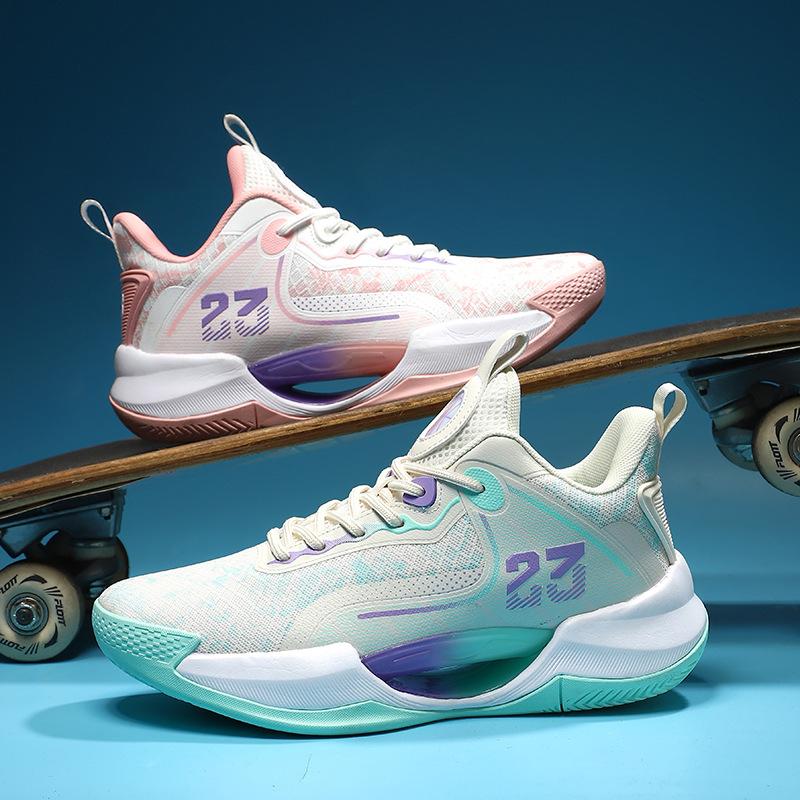Мужские баскетбольные кроссовки летние сетчатые дышащие для подростков 12 лет учеников средней школы для реальных игр противоскользящие тренировочные специальные кроссовки 11