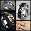 Панк Мужские Украшения Нержавеющая Сталь Спиннер Титановая Сталь Кольцо с Вращающейся Цепочкой