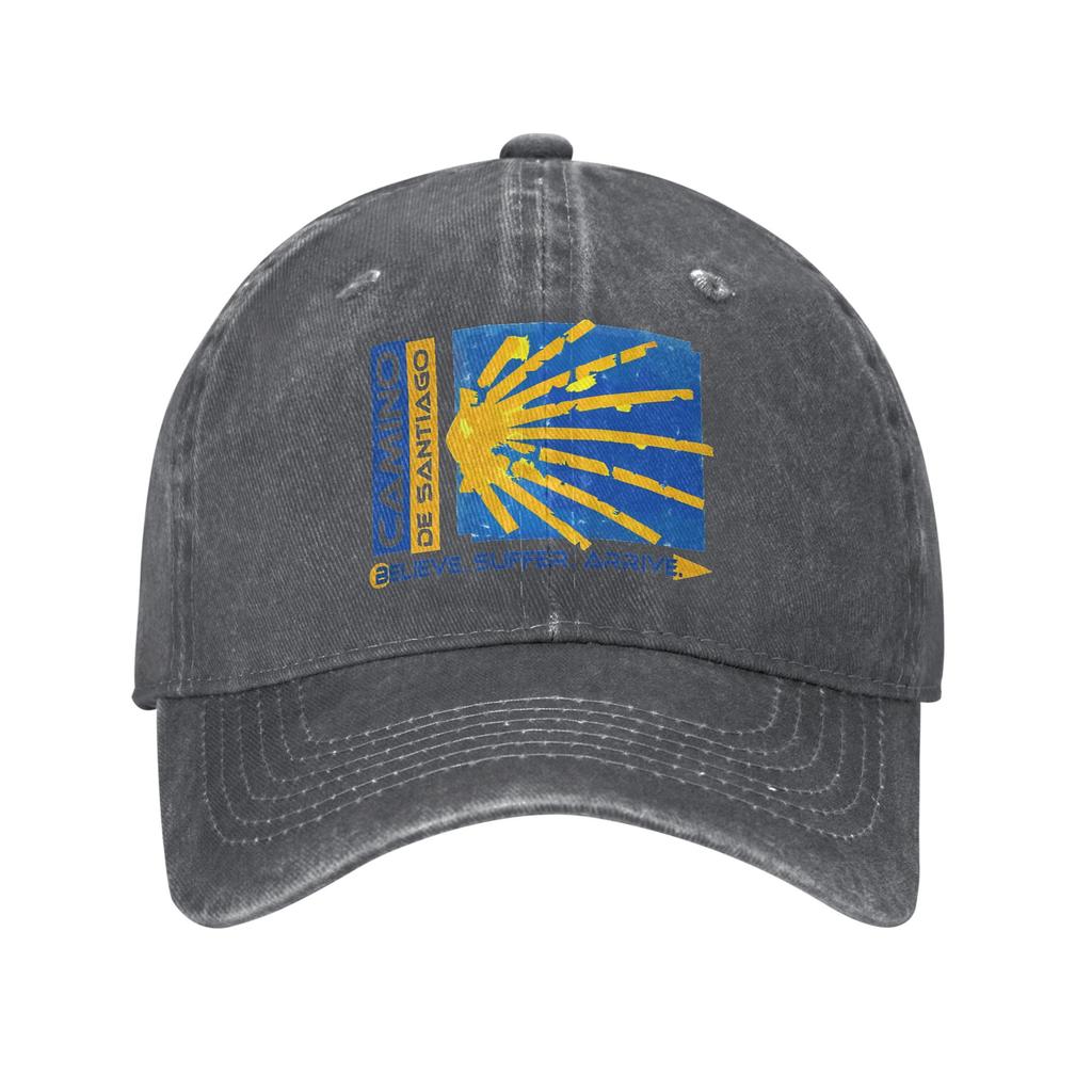 Camino De Santiago Way Of St James Unisex Unstructured Baseball Caps Hiking Distressed Denim Washed Hats Outdoor Gift Snapback