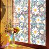 Floral Rainbow Static Sticker Window Privacy Film UV Protection Glass Sticker Non-Adhesive Window Cling for Home Bedroom Living Room Decor