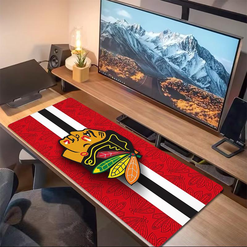 Chicago Blackhawks2 Print Cushion Non-slip Laptop Tablet Big Mousepad XXL Mat Mini PC Playmat With Lock edge