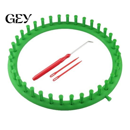 Knitting Accessories Loom Set with Crochet Hook, Needle, Plastic Round Rectangular Yarn Weaving Beginners Tool Kit, Beginner for DIY Hat Scarf