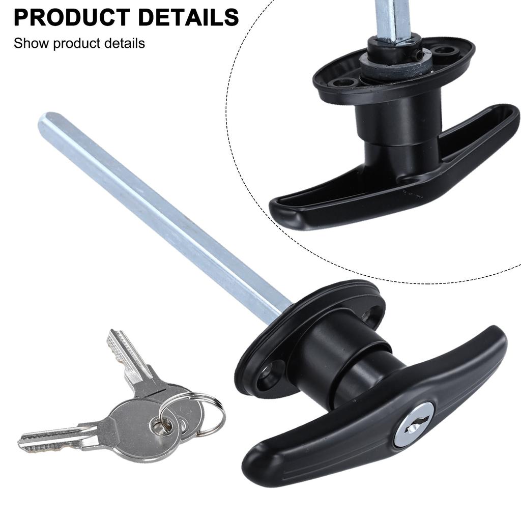 Замок для гаражных ворот Т-образная ручка Замок Сплав Шатун Шасси Т-образная ручка Замок для двери Фурнитура Запорные механизмы Т-образная ручка Задний Кемпер